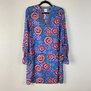 CAbi primrose blue floral shift dress